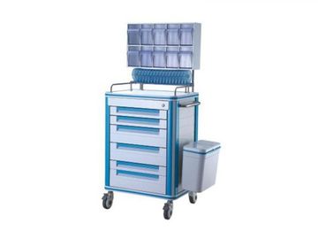 kaufen Plastikanästhesie-medizinischer Stoß-Wagen mit stummem Rad-Aluminiumlegierungs-Spant 630*470*1500mm Online-Herstellung