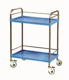 kaufen Zwei Schicht-Edelstahl-chirurgische Wagen-medizinisches Instrument-Laufkatze mit Schiene Online-Herstellung