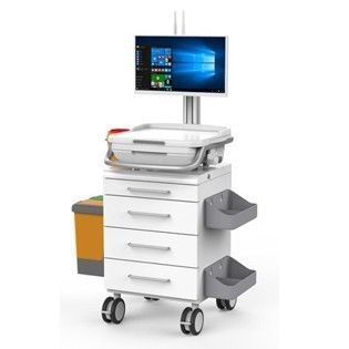 kaufen ABS Arbeitsfläche fünf Zoll-stiller Rad-Krankenpflege-Computer-medizinischer Laufkatzen-Wagen Online-Herstellung