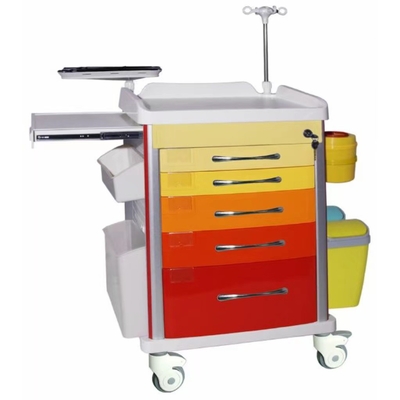 kaufen Rotes zugeführtes Anästhesie-Wagen Aluminiumstahl-ABS Material Online-Herstellung