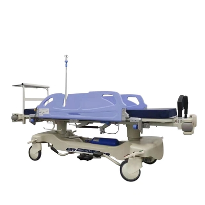 Spezielles hydraulisches Krankenwagenauto des Krankenhauses mit der Räder Blau herein Farb