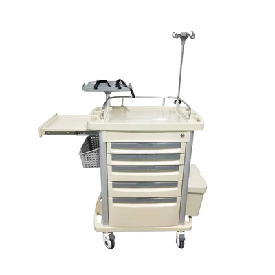 Aluminiumrahmen-Fach-Infusions-Funktions-Krankenschwester ABS 960mm Notmedizinischer Wagen