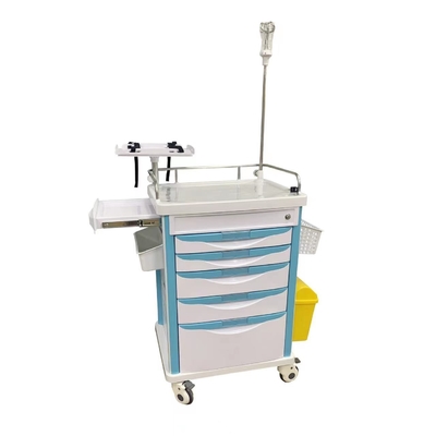 Aluminiumrahmen-Fach-Infusions-Funktions-Krankenschwester ABS 960mm Notmedizinischer Wagen