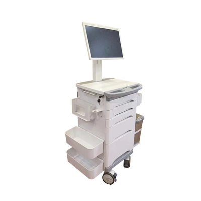 Weißer medizinischer mobiler Informations-Krankenpflege-Wagen mit Bremsgießmaschine