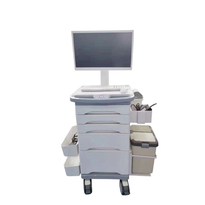 Weißer medizinischer mobiler Informations-Krankenpflege-Wagen mit Bremsgießmaschine