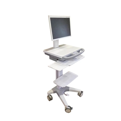 Medizinischer Möbelcomputer RV des Krankenhauses mit dem Weiß mit vier Rädern