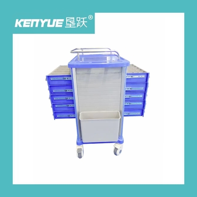 Krankenhausmedikamentenlieferwagen mit blauem Rad