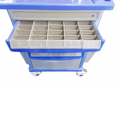 Krankenhausmedikamentenlieferwagen mit blauem Rad