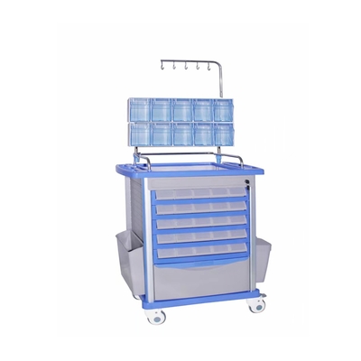 Krankenhausmedikamentenlieferwagen mit blauem Rad
