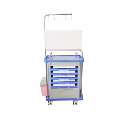 Krankenhausmedikamentenlieferwagen mit blauem Rad