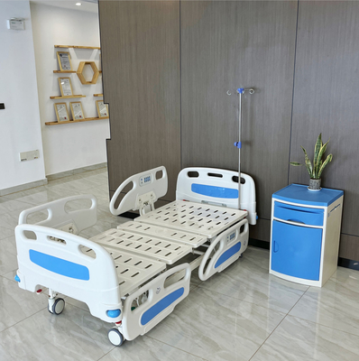 Blaues verstellbares elektrisches Krankenhausbett Fünf-Funktions-Krankenhausbett