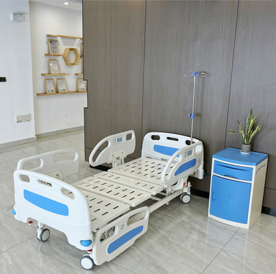 Blaues verstellbares elektrisches Krankenhausbett Fünf-Funktions-Krankenhausbett