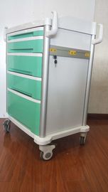 Aluminiumlegierungs-Rahmen ABS Notlaufkatzen-Instrument-grüne Farbe mit Mittelverschluss-Medikamentenverabreichungs-Wagen