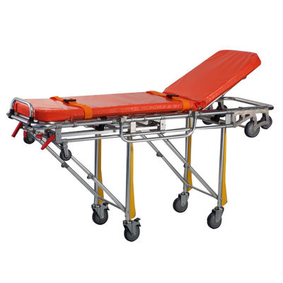 Spezielle Krankenwagenbahre des Metallmateriellen orange Krankenhauses mit Rädern