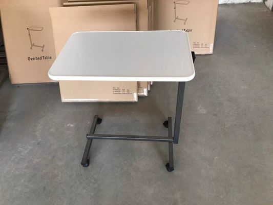 Weiße Patienten-Krankenhaus-Bett-Tray Table With Wheels Over-Bett-Tabelle