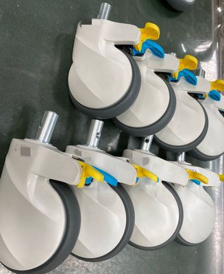 Neue medizinische des Bett-5inch Gießmaschine Gießmaschinen-Rad-Zentralsteuerkolben-des Durchmesser-28 mit Bremse
