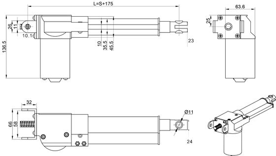 Medizinische Möbel-elektrischer Linear-Verstellgerät Bewegungskontrolleur For Hospital Bed