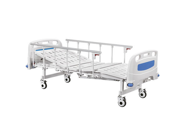 Zwei reizbares manuelles Kopf-Brett-zentrales Steuerrad-manuelles Krankenhaus-Bett des Sorgfalt-Bett-pp.