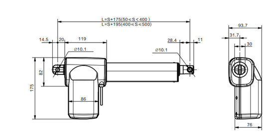 Anschlag Linear-Verstellgerät 24VDC Prüfer-IPX6W optional für elektrisches Krankenhaus-Bett