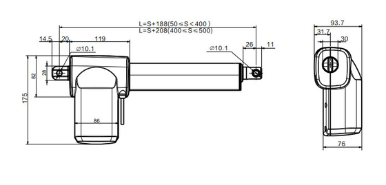 Anschlag Linear-Verstellgerät 24VDC Prüfer-IPX6W optional für elektrisches Krankenhaus-Bett