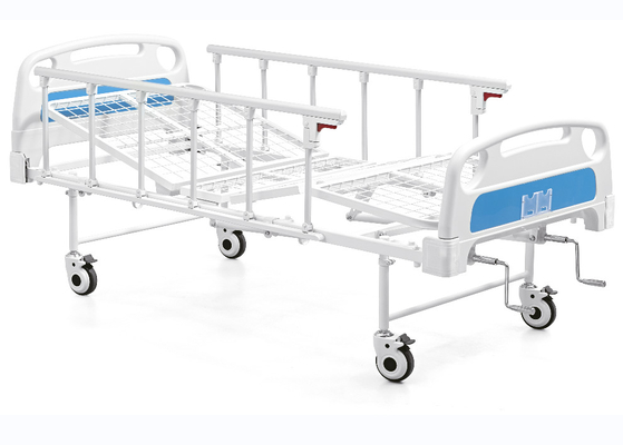 Metalldoppelter Rocker-manuelles Krankenhaus betten weißes und Blaues