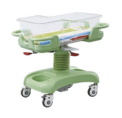 Diagonale Bremskrankenhaus-Baby-Laufkatze mit transparentem Plastikbecken
